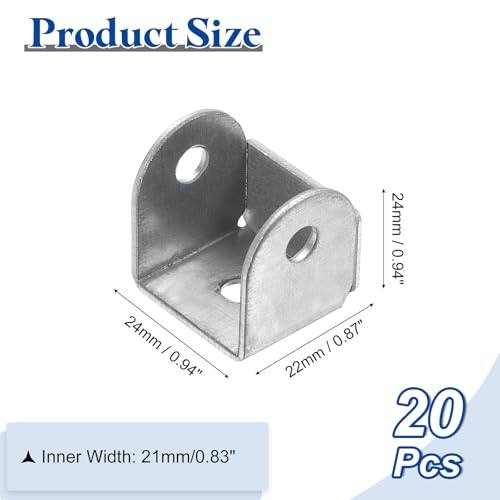 Support en U en métal argenté Premium pour panneaux et garde-corps 24mm - 3