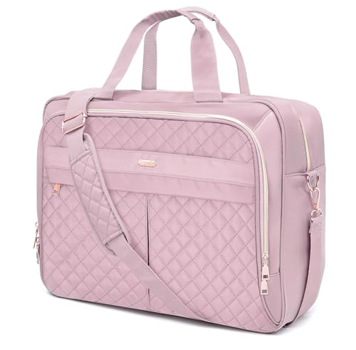 17 Inch Laptop Bag for Women, Computer Bag Large Laptop Briefcase for Women Messenger Work Office Travel Business Pink