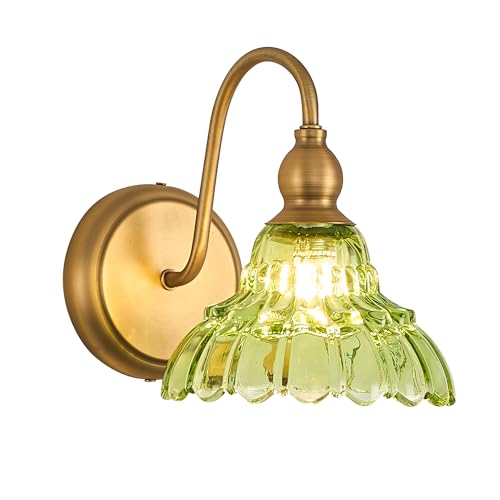 TLOLGT Vintage Bathroom Wall Sconces Green Bedroom Wall Light Fixtures