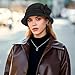XuoAz 1920s Wool Cloche Hat for Women - Fashion Bowler Hat Winter Bucket Hats for Ladies Crushable