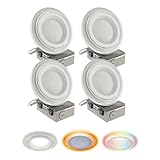 HALO 4" Dual Zone Smart Wi-Fi® Canless LED Light Powered by WiZ Pro 4-Pack, Dimmable Full Color w/SpaceSense, Smart Home Ready RLWZDZC4-4PK