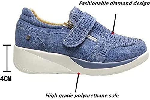 HINDOLA Women's Rhinestone Sneakers Arch Support Walking Fashion Casual Glitter Bling Shoes Wide Width Walking Shoes4