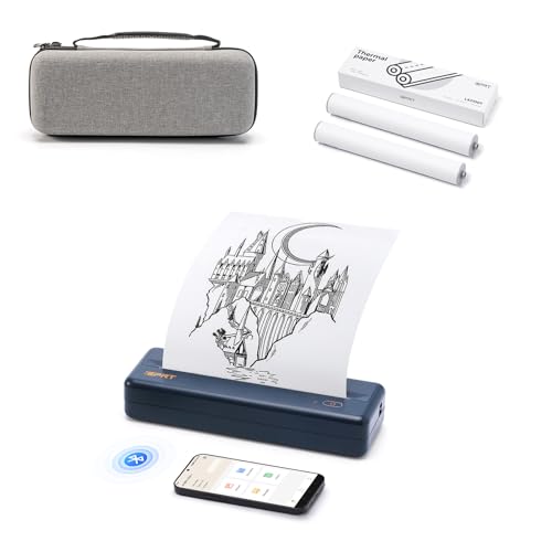 iDPRT MT890 Portable Wireless Printer with Case and Thermal A4 Paper,