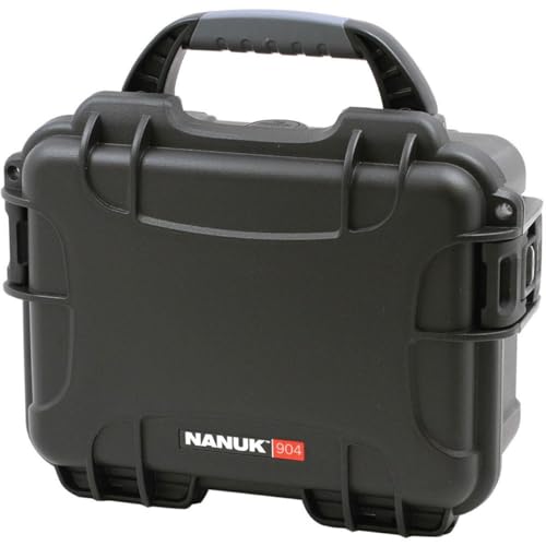 Image of NANUK 904 Empty Hard Case - IP67 Waterproof Protective Hard-Shell Case, Impact-Resistant & Dustproof Storage Case, Perfect for Travel, 10.2 inch x 7.9 inch x 4.5 inch, Made in Canada - Black