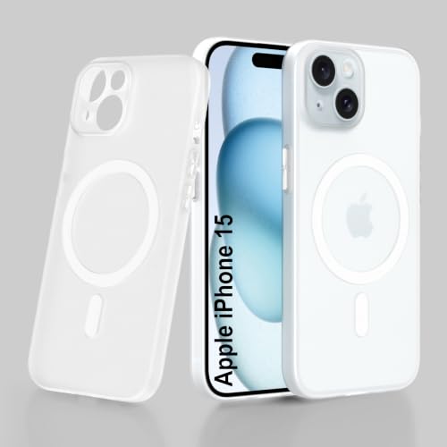 Image of ZAP CASE Paper Thin Case for iPhone 15 | Ultra-Slim 0.5 mm Back Cover | Metal Buttons | Lightweight | Matte Finish | Anti-Fingerprint | Scratch Resistant | Camera Protection | Magsafe | White