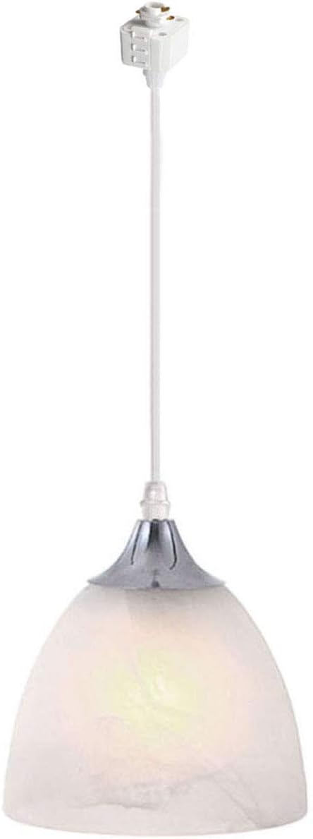 Kiven H-Type Track Pendant Lighting with Frosted Glass Bell Shaped Shade, Dimmable Track Mount Pendant Light Fixtures for Kitchen Island Restaurant Kitchen Sink,1-Light