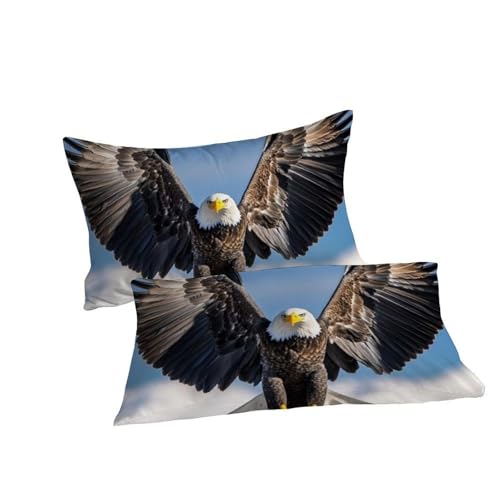 Housse de couette double 3D Le Faucon en microfibre douce avec 2 taies - 7