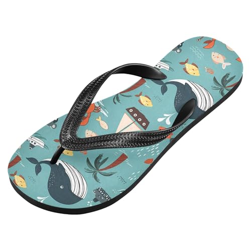 Burbuja Cute Marine Animals Flip Flops for Women Men, Soft Thong Sandals Rubber Slippers for Pool Beach Essentials2