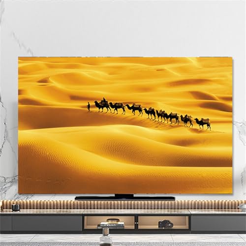Copertura Antipolvere per TV Motivo Paesaggio 3D Copri Televisore 32-80inch Cover TV Elastica TV Protezione TV Universale 32inch Deserto A