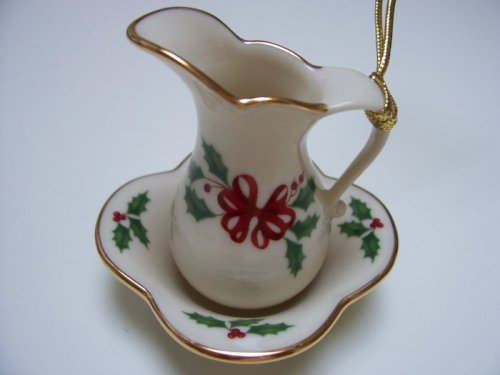 Lenox Holiday Pichet et Bol Ornement en porcelaine haut de gamme avec dorures