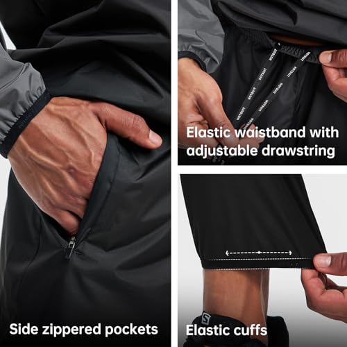 HOTSUIT 男性用サウナスーツ スウェットサウナジャケット パンツ ジム ワークアウト スウェットスーツ