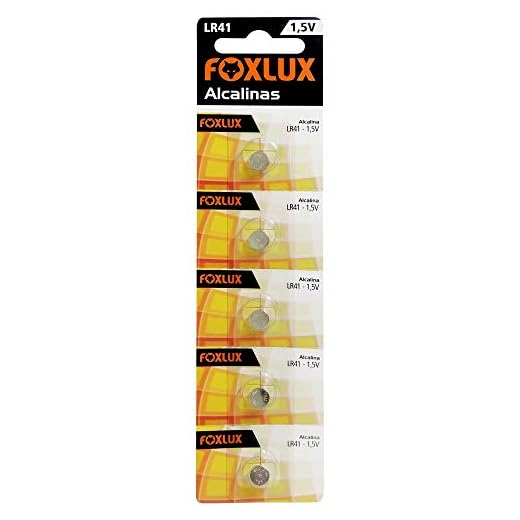 Foxlux Bateria Alcalina 1,5V LR41 - Blister com 5 Unidades