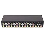 DTECH Powered 8 Way 3 RCA Splitter Box 1 in 8 Out Composite Video Audio Distribution Amplifier with Power Adapter