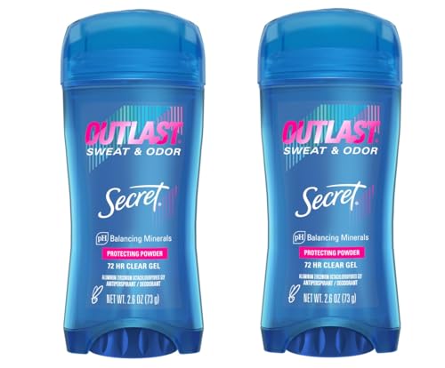 Secret Outlast Clear Gel A/P Deodorant Protecting Powder 2.7 oz. (Pack of 2)