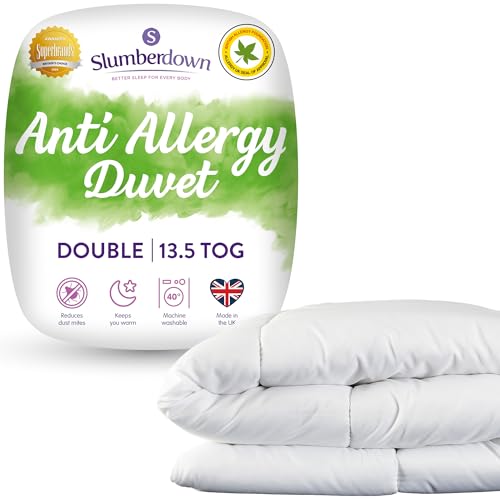 Slumberdown Anti Allergy Double Duvet - 13.5 Tog Warm Winter Quilt Ideal for Cold & Chilly Nights - Anti Bacterial, Soft Touch Cover, Hypoallergenic, Machine Washable, Size (200cm x 200cm)