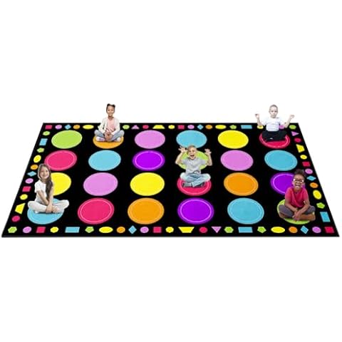 Booooom Jackson Upgrade Classroom Rug 24Seat Colorful Classroom Carpet Elementary, Preschool Rug Colorful Classroom Seating Rug Classroom Area Rug Educational Rug (9.8x6.5ft BC014-MacaronCircle-Plus) Cover