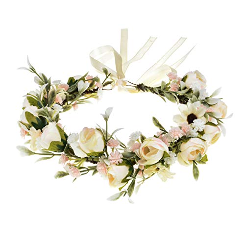 Floral Fall Camellia Flower Crown Rose Headpiece...