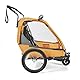 Allen Sports Hi-Viz Fahrradanhänger und Kinderwagen für 2 Kinder - orange, Modell ES2-O