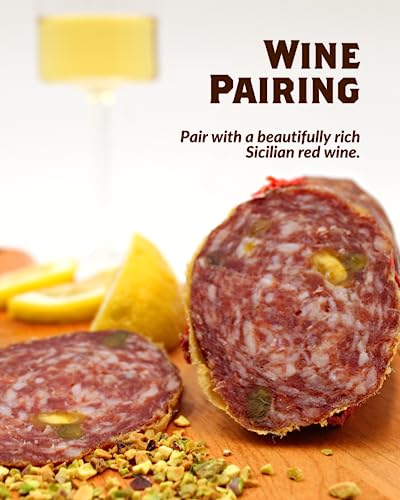 Fortuna's Felino With Pistachio Salami, 12-14 Oz Stick - Classic Sicilian-Style, Nitrate And Gluten-Free, All Natural Pork, Dry Cured Naturally In The Usa. Perfect For Charcuterie Boards And Snacks #TOP3