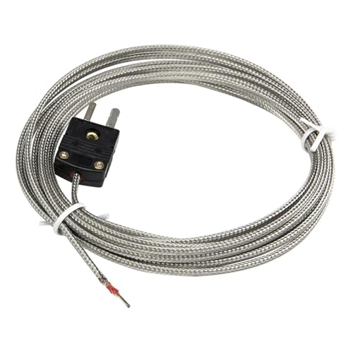 Cable de detección metal de 3,0 m con sensor temperatura termopar y conexión de alambre