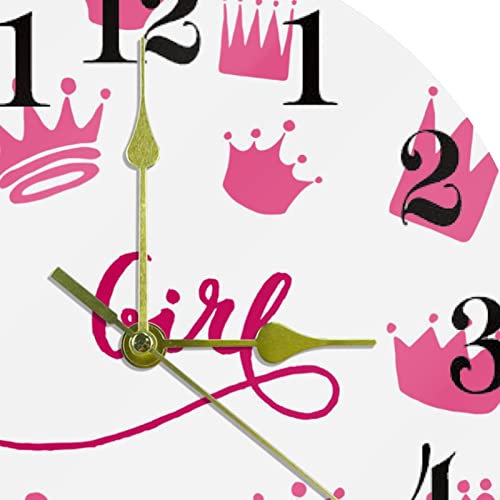 Horloge murale blanche silencieuse Crown sans tic-tac pour école