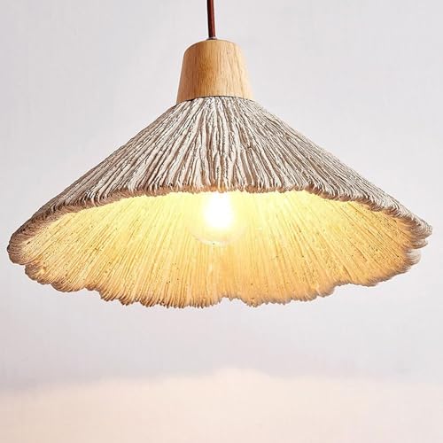 Lámpara colgante de madera y cemento regulable para cocina e isla 5