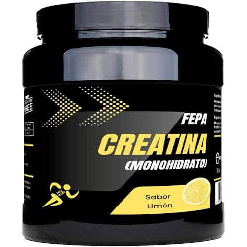 FEPA-CREATINA Monohidratada Micronizada sabor limón 500 g - 86 porciones - Aumenta Energía y Masa Muscular | Recuperación Rápida | Suplemento para Deportistas | Alta Absorción