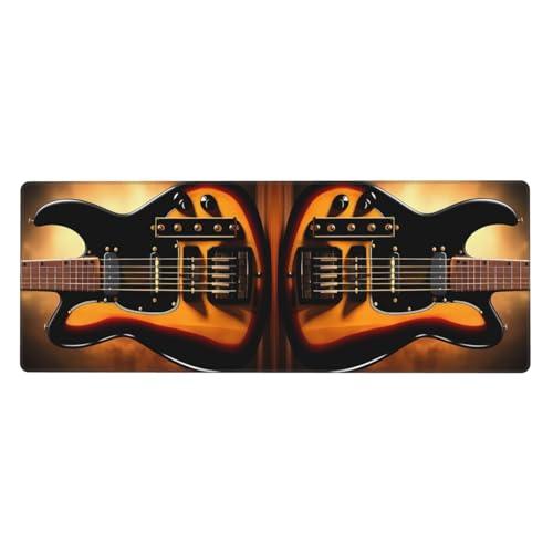 Tapis de clavier imprimé guitare en caoutchouc résistant