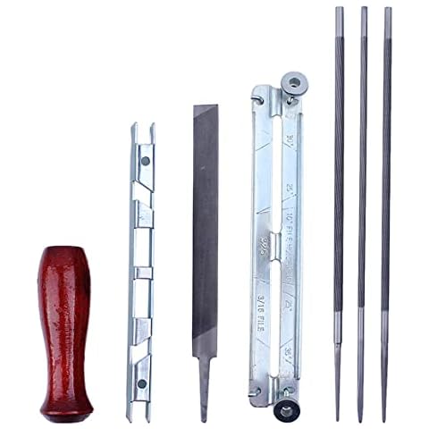 Mtanlo Chainsaw Sharpener File Kit 5/32 3/16 7/32 Inch for Husqvarna Stihl Poulan Pro Echo Homelite Jonsered Craftsman Wood Handle Depth Gauge Filing Guide Replacement Set Cover