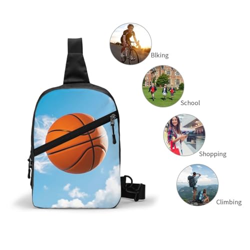 Basketball in the Air Print Men's and Women's Foldable Crossbody Bag,Sports Crossbody Bags,and Daily Chest Bags 6