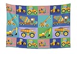 Pevtufa Baumaschinen-Wandteppich, Hippie-Wandteppich für Schlafzimmer, ästhetischer Wandbehang für Schlafzimmer, Hippie-Raumdekoration (152,4 x 101,6 cm)