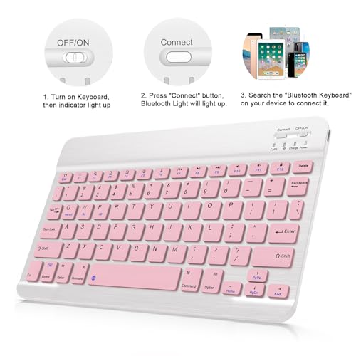 Image of Bluetooth Keyboard and Mouse Combo for iPad, 10 inch Wireless Keyboard & Mouse, Ultra-Slim Portable Rechargeable Keyboard for iPad Pro Air Mini iPhone Samsung Tablet, iPhone15 /14 /13 Pro