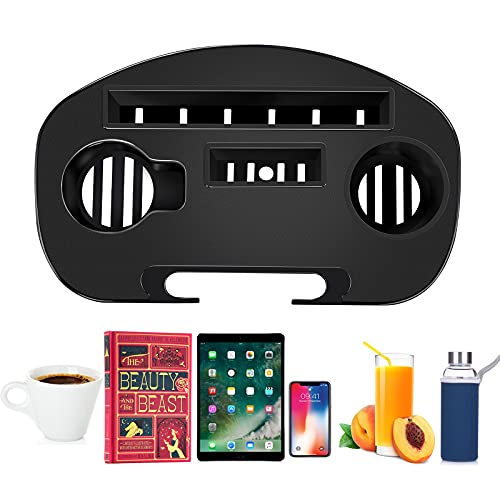Image of Zero Gravity Chair Tray, Multifunctional recliners Cup Holder Tray, Zero Gravity Lounge Chair Cup Holder, Utility Clip on Side Recliner Table /Tray for ipadmini /Air /Pro, Cellphone,Cup-Black