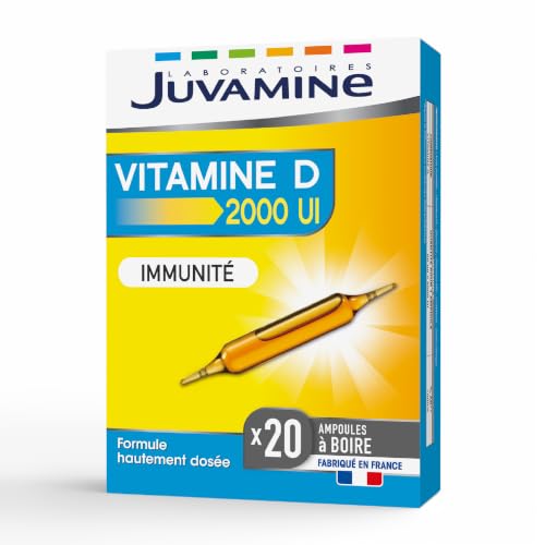 JUVAMINE Vitamine D3 2000UI - Anti-Fatigue, Immunité, Vitalité - 20 Amp