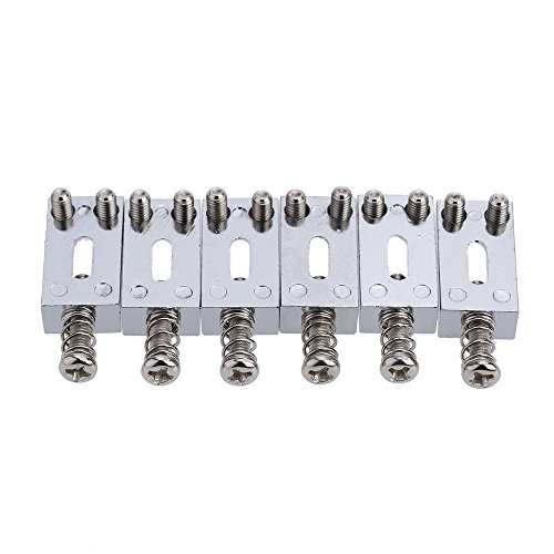 Andoer Conjunto de 6 selas com espaçamento estreito de guitarra cromada para ponte de tremolo eletrô