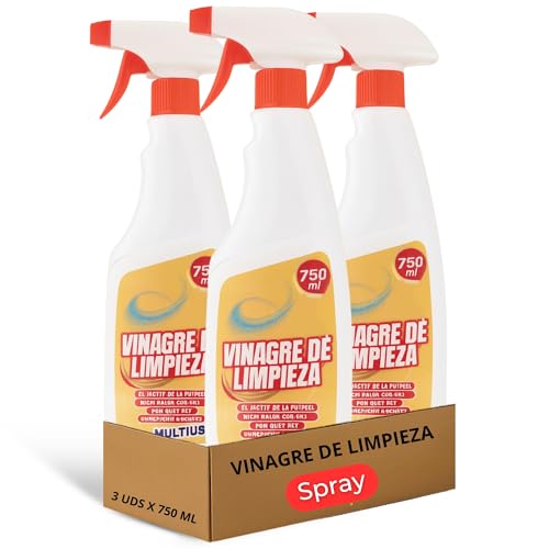 Vinagre de limpieza Concentrado, Antical Antigrasa Multiusos, Limpieza de cal en grifos y mamparas, azulejos, Abrillantado cristal vajilla, vitroceramica, Metales, Formato Pulverizador, Pack 3 uds