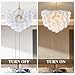 BeyPan Bubble Glass Chandelier Pendant Lights Fixture Dia 24 inch Cluster Swirled Clear Blown Glass Ribbed Globe Decorative Lighting Fixture for Living Room Bedroom Dining Room Island