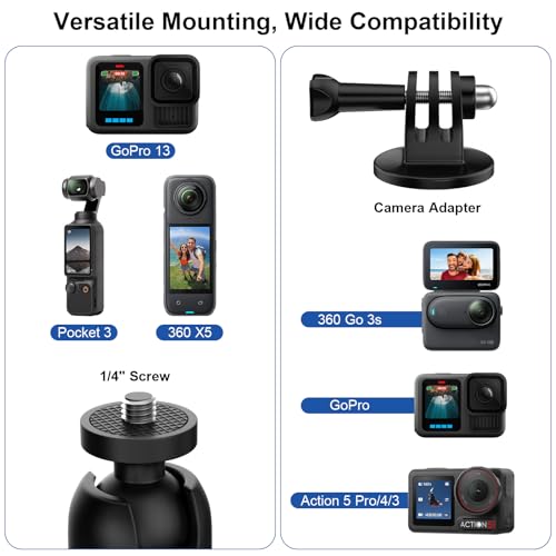 Triple Suction Cup Car Mount Kit for Insta360, GoPro & DJI – Vacuum Camera Mount With 46.8-Inch Extension Pole - Image 6