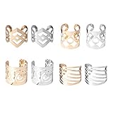 Einzigartiges ausgehöhltes Design: 2 Farben und 4 Muster, glänzender Serviettenring, insgesamt 8 Teile sind verfügbar, um eine romantische Atmosphäre für Partys, Hochzeiten oder Brautpartys zu schaffen.