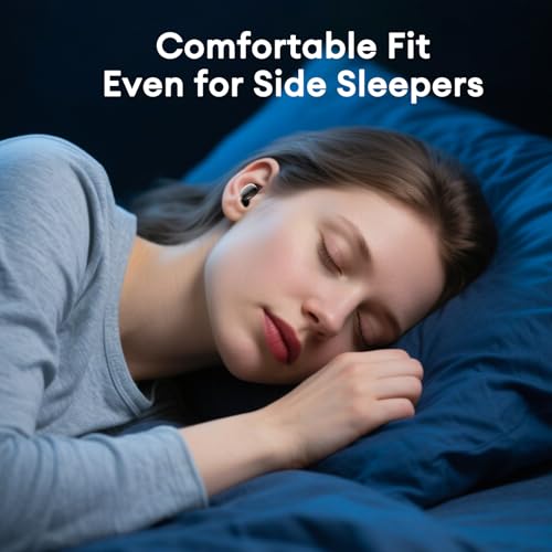 Image of PAXA Sleep Headphones for Side Sleepers, Sleep Invisible Earbuds with Vibration Charging Case Wireless Bluetooth 6.0, Soft Silicone Mini Earbuds for Sleeping, Snoring Noise Isolation, S13 Black