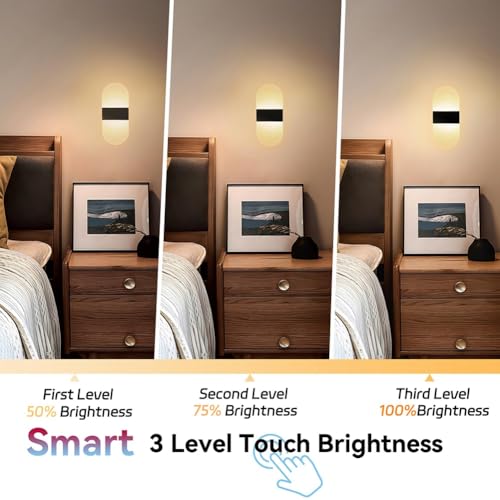 Apliques de pared modernos inalámbricos luz LED recargable USB para pasillo 3
