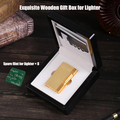 Encendedor de cobre clásico recargable color dorado miniatura 2