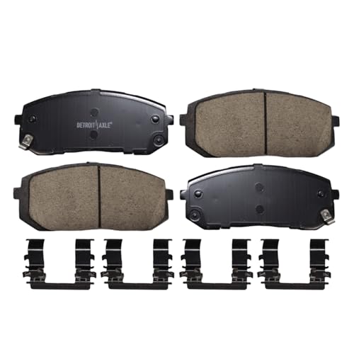 Image of Detroit Axle - Front Brake Pads for Hyundai 21-23 Elantra Kia K5, 20-23 Sonata, 2020 2021 2022 2023 Ceramic Brake Pads with Hardware Replacement