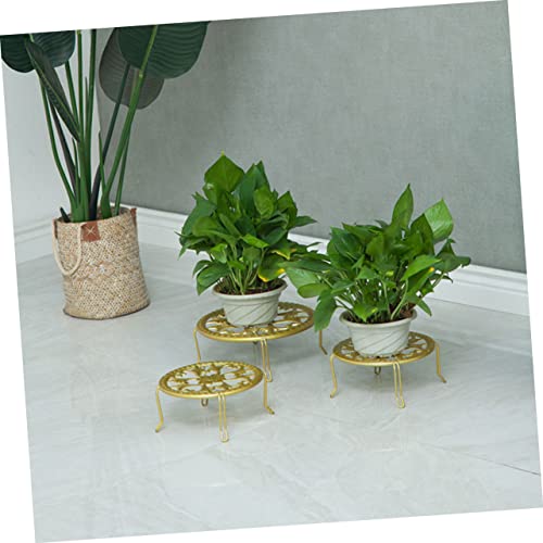Support de fleurs en fer forgé Abaodam : lot de 2 étagères rétro - 3