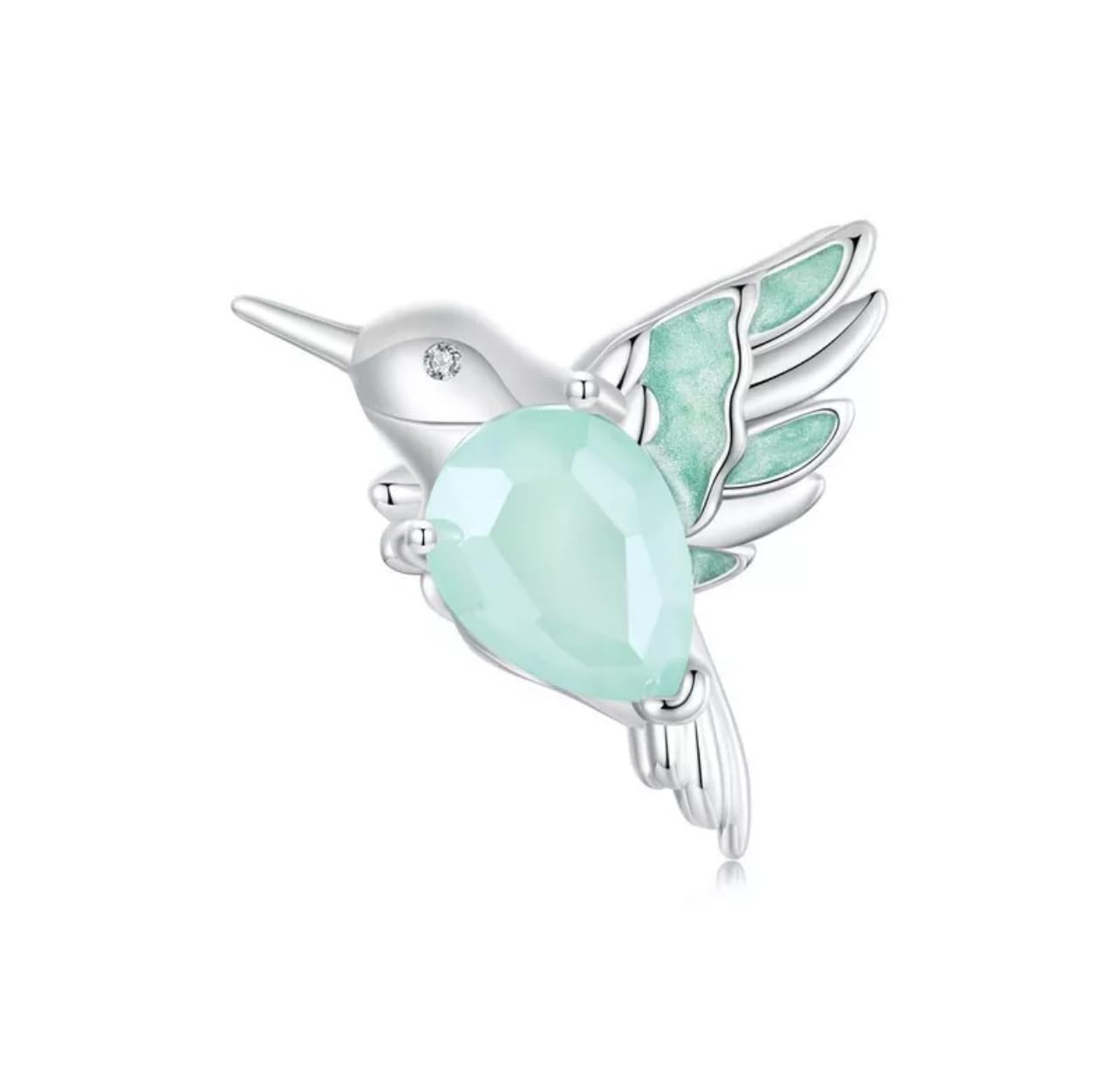 FLXHHX Abalorio De Colibrí, Animal, Pájaro, Plata De Ley 925 Auténtica, Compatible con Pulsera