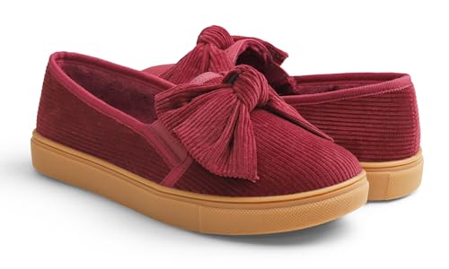 Image of FEVERSOLE Women's Casual Slip On Sneaker Fashion Bow Tie Loafer Flats
