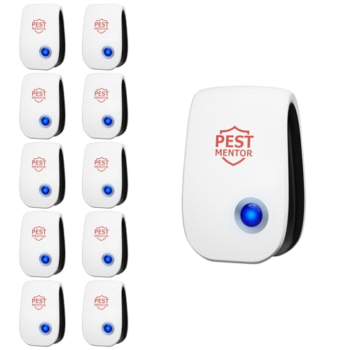 Ultrasonic Pest Repellent 10 Packs, Plug-in Ultrasonic Pest Repellent Indoor, Effectively Repel Mosquitoes Flies Mice Cockroaches Insects Spiders, Family Friendly Pest Control for Home Office Kitchen