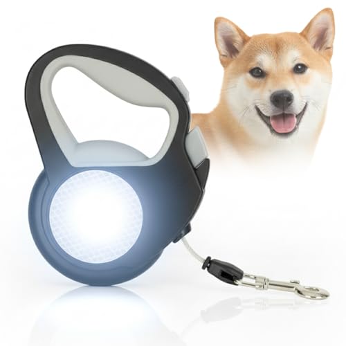Pet Ville Reflektierende Hundeleine 5 Meter – Antirutsch Rollleine – Schleppleine für Hunde – Halsband Leine – Hundespielzeug – Ausführleine – 16x12x2 cm