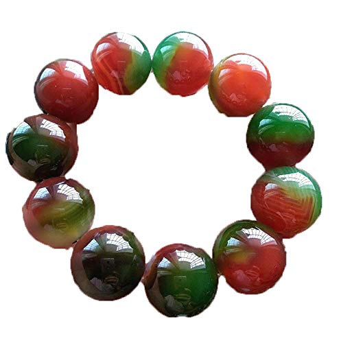 Bracelet agate verte du Brésil aux perles de 20mm pour une élégance naturelle unique