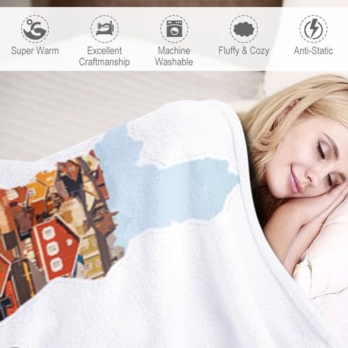 Couverture de lit polaire haut de gamme en peluche multicolore douce